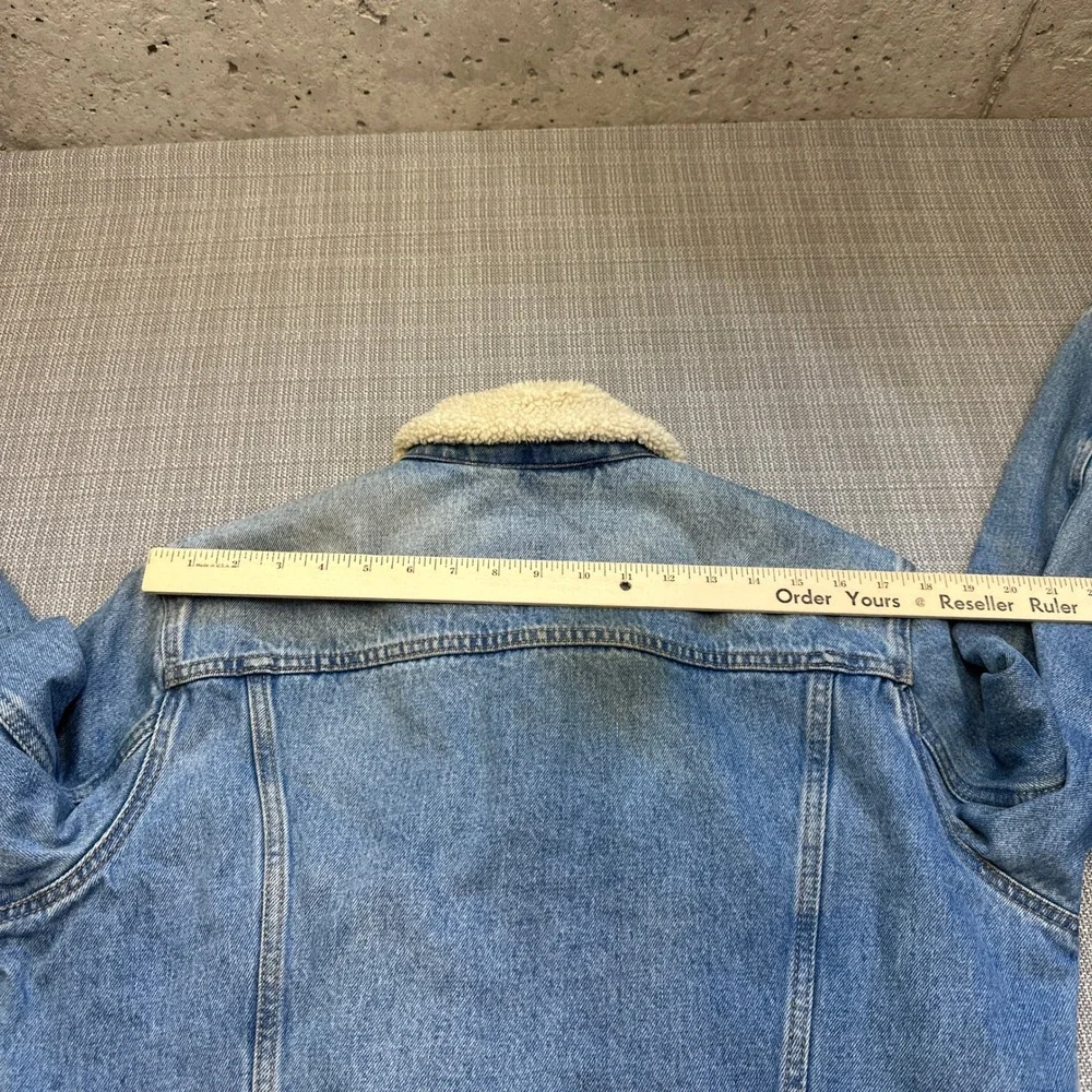 Levis‎ Sherpa Lined Denim Trucker Jacket Mens Medium Western Rancher Americana